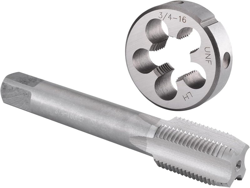 Burkit 3/4"-16 UNF Tap and Die Set Left Hand, 3/4 x 16 UNF Machine Thread Tap and Round Die - Image 1